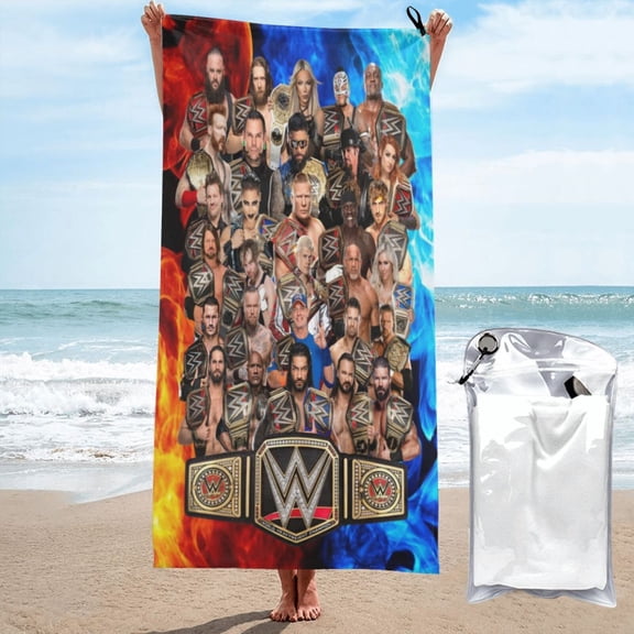 Wres-Tler W-W,E Beach Towel Microfiber Soft Quick Dry Sand Free Towel Absorbent Large Bath Towel,Oversized Yoga Girls Women Men Adults Beach Gifts Beach Accessories 27.5"x55"