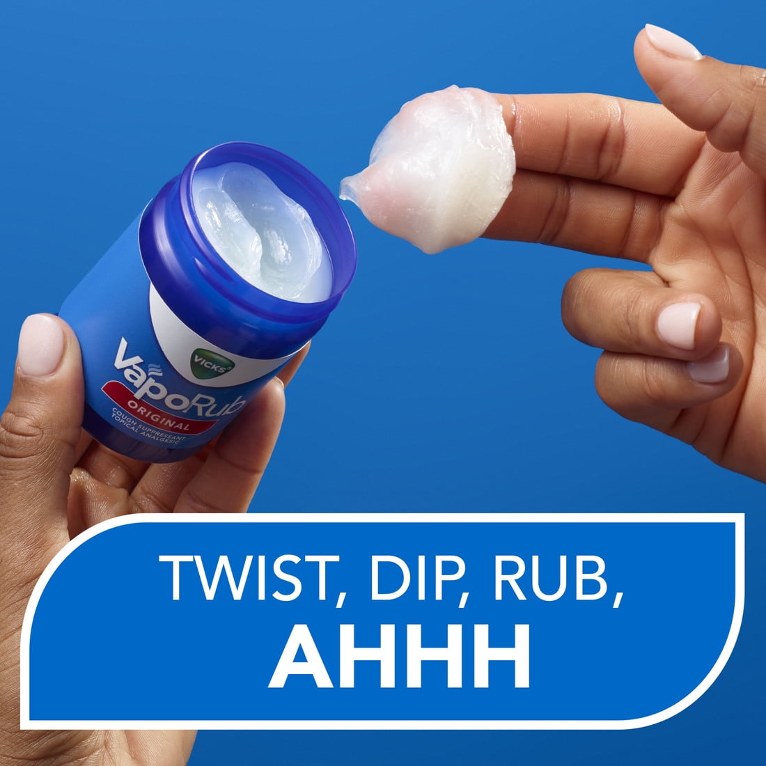 Vicks Vapo Rub Topical Chest Rub and Analgesic Ointment, Cough Medicine for Cough Relief, 1.76 Oz