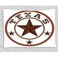 thumbnail image 1 of Texas Star Tapestry, Round Symbol with Lone Star Earth Toned Monochromatic Illustration, Wall Hanging for Bedroom Living Room Dorm Decor, 60W X 40L Inches, Dark Brown and Brown, by Ambesonne, 1 of 2