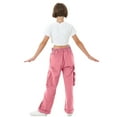 thumbnail image 5 of Rolanko Girls Cargo Pants Wide Leg Loose Cargo Trousers with Pockets Streetwear Kids Pants 4-15 Years, 5 of 7