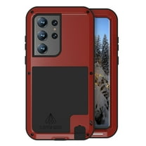 SaniMore for Samsung Galaxy S23 Ultra 6.8" Case, Rugged Metal Armor Shockproof Cover Built-in Screen Protector Heavy Duty Protective Cover with Waterproof Dustproof for Samsung S23 Ultra, Red