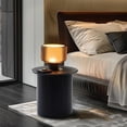 thumbnail image 6 of Queip Extra Small Accent Table, Fluted Fir and MDF Wood Round Side Tables, Mid Century Modern Short End Table for Living Room Couch, Bedroom, Nightstand End Tables for Small Space-Black 15‘’h, 6 of 9