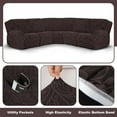 thumbnail image 3 of Eurhowing 5-Seater Reclining Sectional Couch Cover, 7-Piece Stretchable Jacquard Slipcover for L-shaped Recliner Sofas, Washable Furniture Protector, Chocolate, 3 of 11
