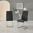 thumbnail image 3 of 2x Lorenzo Black Faux Leather Chrome Dining Chairs, 3 of 6