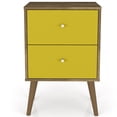 thumbnail image 3 of Manhattan Comfort Liberty 2.0 2 Drawer Nightstand in Brown and Yellow, 3 of 8