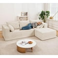 thumbnail image 3 of L Shaped Cloud Sectional Couch - Modern Modular Sectional Sofa with Deep Seat & Oversized Chaise, 3 Seat Upholstered Couches for Living Room, Bedroom, No Assembly Required (Right White), 3 of 8