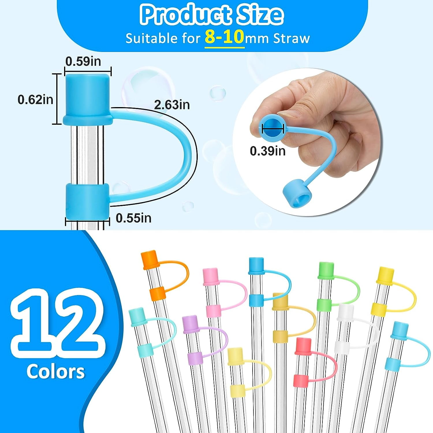 8 PCS Silicone Straw Cover Stanley Straw Tips Cover Strawberry Flower Cloud  Reusable Drinking Straw Tips for Straws (Mixed Style) 