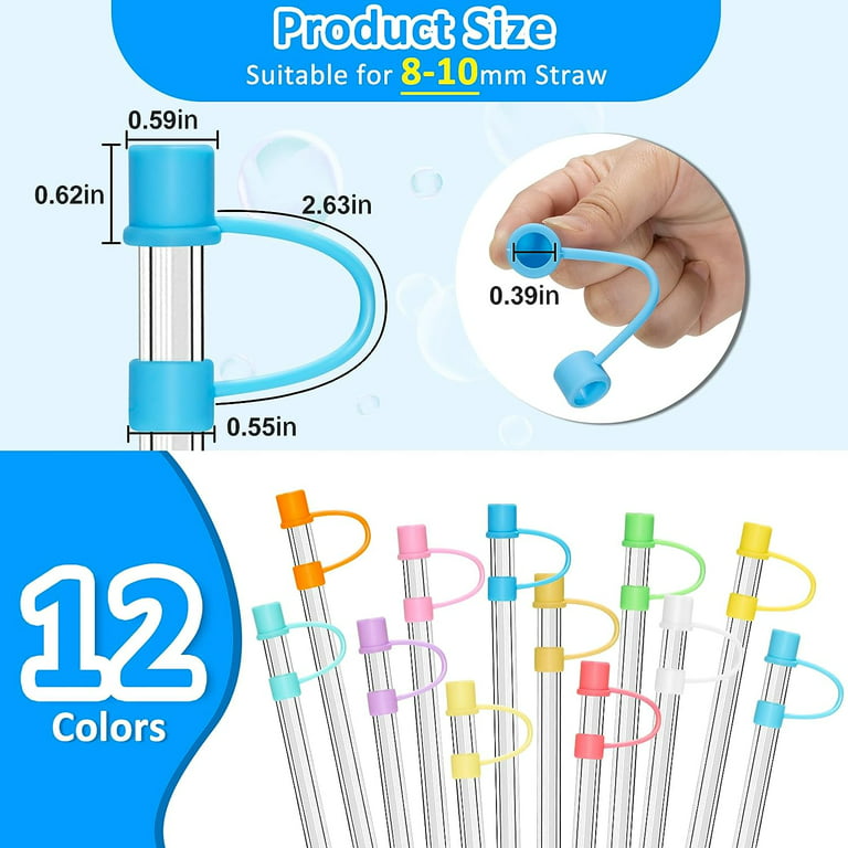 24Pcs Silicone Straw Tips Cover Set, 8-10mm Straw Cover for Stanley Cup  Compatible with Stanley 30&40 Oz Tumbler with Handle Dust-Proof Straw Covers  Drinking Straw Toppers Fun Decoration. 