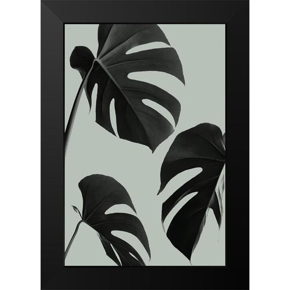 Artographie Studio 11x14 Black Modern Framed Museum Art Print Titled - Monstera Teal 05