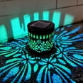 thumbnail image 2 of Solar Lights Outdoor, Metal Solar Step Wall Lights, Mandala Themed Fence Lights, Decorative Projector Lamp, Wireless Pattern Sconce, LED Night Lantern for Garden, Backyard, Courtyard, Pathway, 2 of 6