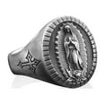 thumbnail image 2 of Our Lady of Guadalupe Signet Ring For Men , Guadalupe Christian Sterling Silver Ring, Virgin Mary Ring, Family Ring, Christian Men Gift, 2 of 5