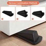 WEPSEN Heavy Duty Wedge Doorstop Rubber Door Stopper for Residential and Commercial Use, Black, 4.8 in. x 2.2 in. x 1.3 in., 4 Pack