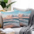 thumbnail image 2 of Waterproof Throw Pillow Covers Set of 2, 16x16 Inch Beach Ocean Decorative Pillowcases Outdoor Pillow Slip Cushion Covers Set for Couch Tent Sunset Scenery Seashore Horizon Summer, 2 of 7
