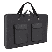 TreochtFUN Art Portfolio 23 X 31, Portfolio Case A2 Heavy duty Portfolio Folder for Artwork With Shoulder Strap, Art Supply Bag For Large Painting Board Supplies .(Black)