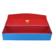 Dex Protection Supreme One Row Blue Deck Box | 1,000 Card Capacity | Suede Lined Interior | Blue Wood Exterior | Red Suede Interior