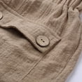 thumbnail image 3 of Women's Summer Shorts Casual High Waisted Button Flowy Comfy Beach Lounge Cotton Linen Flowy Shorts with Pockets S-2XL, 3 of 8