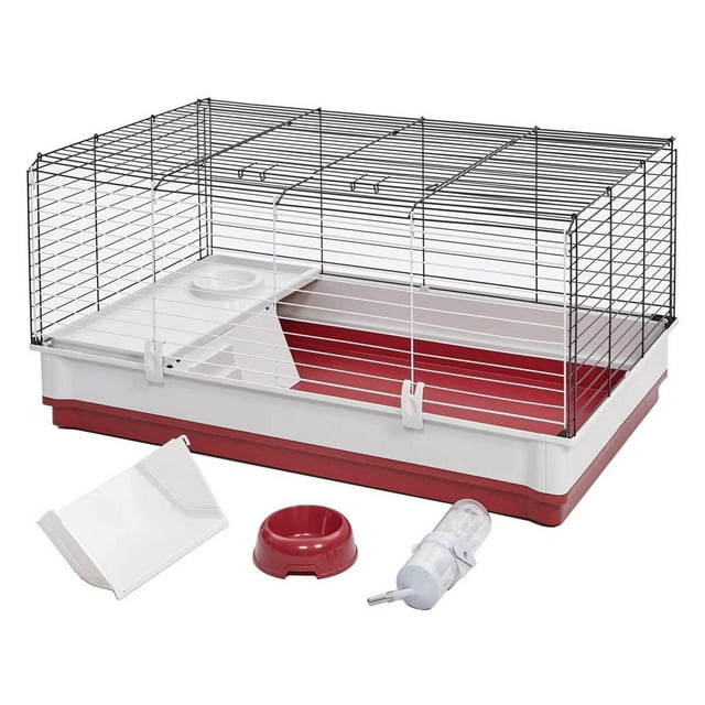 Midwest Wabbitat Lapin de Luxe Maison Blanc, Rouge 39,50 X 23,75 X 19,75 X quot;