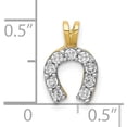 thumbnail image 3 of Solid 10k Yellow Gold Small CZ Horseshoe Charm - 10mm, 3 of 5