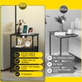 thumbnail image 2 of OUTONLIFE Floor Lamp with Table for Living Room, End Table with 2 Drawers for Bedroom, Lamp with USB Port and Outlet, 3 Color Led Bulb Included, Brown, 2 of 10