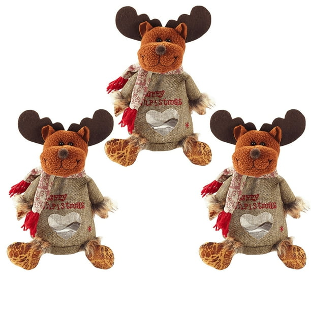 Cierre de cremallera de bolsas de regalo de Navidad | Sacos reutilizables de lino para golosinas navideñas 7,5x11,5 pulgadas | Patrones monos de muñecos de nieve de Papá Noel | Almacenamiento de