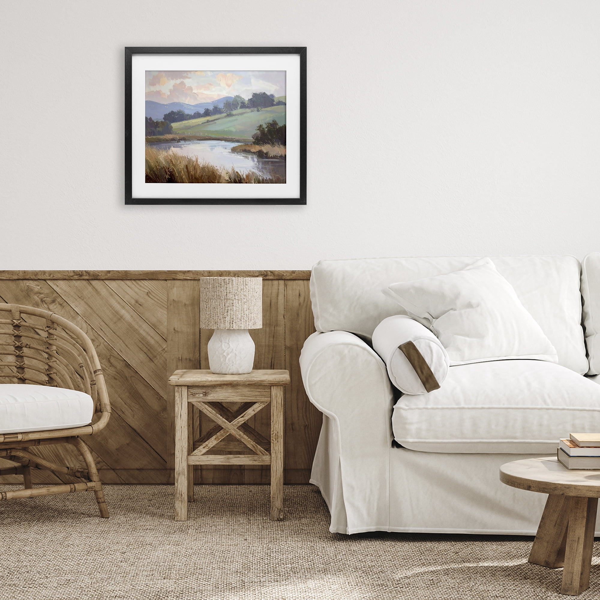 Stupell Industries Subtle Distant Mountains Black Framed Print Under Glass, design by Alonza Saunders