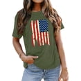 thumbnail image 2 of American Flag Shirts Women Patriotic Shirt USA Flag Stars Stripes Print T-Shirt 4th of July Tee Tops, 2 of 5