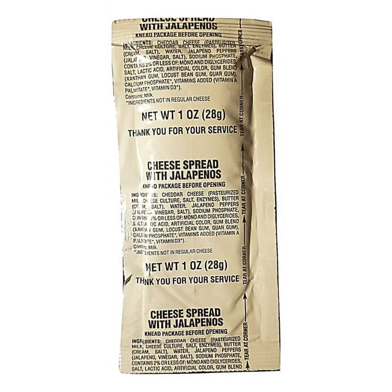 ZRation Jalapeno Cheddar Cheese Spread, MRE Cheese Spread,, 54 OFF
