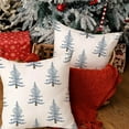 thumbnail image 5 of Christmas Pillow Covers 18x18 Inch Set of 2, Xmas Trees White Farmhouse Decorative Throw Pillowcases for Home Sofa Couch Cushion Decoration (Green Trees) GW03-18, 5 of 5