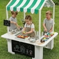 thumbnail image 3 of Outdoor Mud Kitchen with BBQ Toys, Kids Playhouse Role Play Set for Toddlers Ages 3-8, White, Backyard Kitchen with Grill, Stove & Accessories for Boys & Girls, 3 of 9