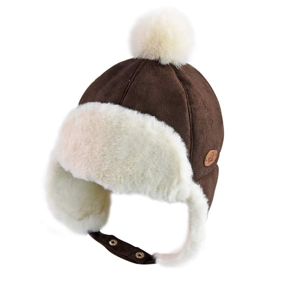 Gorro de invierno kakaforsa para bebé niño, cálido, de forro polar, de 6 a 2 años, color café