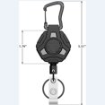 thumbnail image 5 of JZROCKER Retractable Keychains Carabiner Badge Holder Steel Wire Rope Buckles Key Holder with Steel Retractable Cord Enduring, 5 of 8