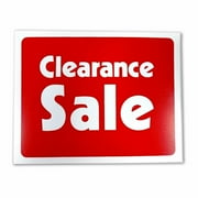 Red & White Retail Business Sign - Clearance Sale - 5.5" H x 7" W - 5 Pack