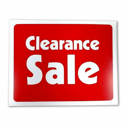 Red & White Retail Business Sign - Clearance Sale - 5.5" H x 7" W - 5 Pack