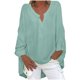 thumbnail image 2 of Sudaderas con capucha para mujer,Blusa de mujer con cuello en V, camiseta de manga larga, top holgado informal, tejido de imitación de tela, ideal para el hogar y el uso diario, sopatenor, 2 of 9