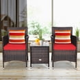 thumbnail image 3 of Gymax Ensemble de Mobilier d'Extérieur en Rotin pour Patio 3 Pcs avec Chaises Coussinées et Table Basse, 3 of 10