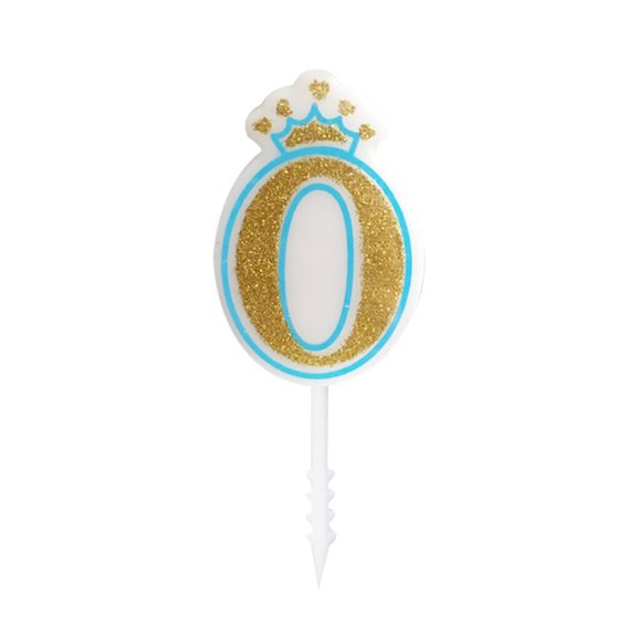 Baohd Bougie Chiffre à Paillettes Dorées pour Gâteau d'Anniversaire, Fête, Mariage, Tarte, Décoration, Cadeau pour Enfants, Type 0
