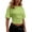 Green, variant on Women's Half Sleeve Cinched Waist Tops Ruched Crew Neck Slim Fitted T Shirts Basic Tee Fashion Going Out Crop Blouses