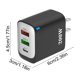 thumbnail image 4 of Adaptador de corriente de carga rápida USB enchufe de EE. UU. | 1 cargador de pared multipuerto USB-C + 2 USB-A | 5V 3A 9V 2.78A 12V 2.08A | Entrada de 100-240 V | Certificación CE RoHS | Compacto, 4 of 7
