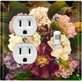 thumbnail image 1 of Metal Light Switch Plate Outlet Cover Purple White Rose Wallpaper ROS016, 1 of 13