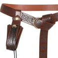 thumbnail image 6 of Segolike Classic Medieval Knight PU Leather Belt Knight Waist Belt for Themed Parties Brown with Pouch, 6 of 8