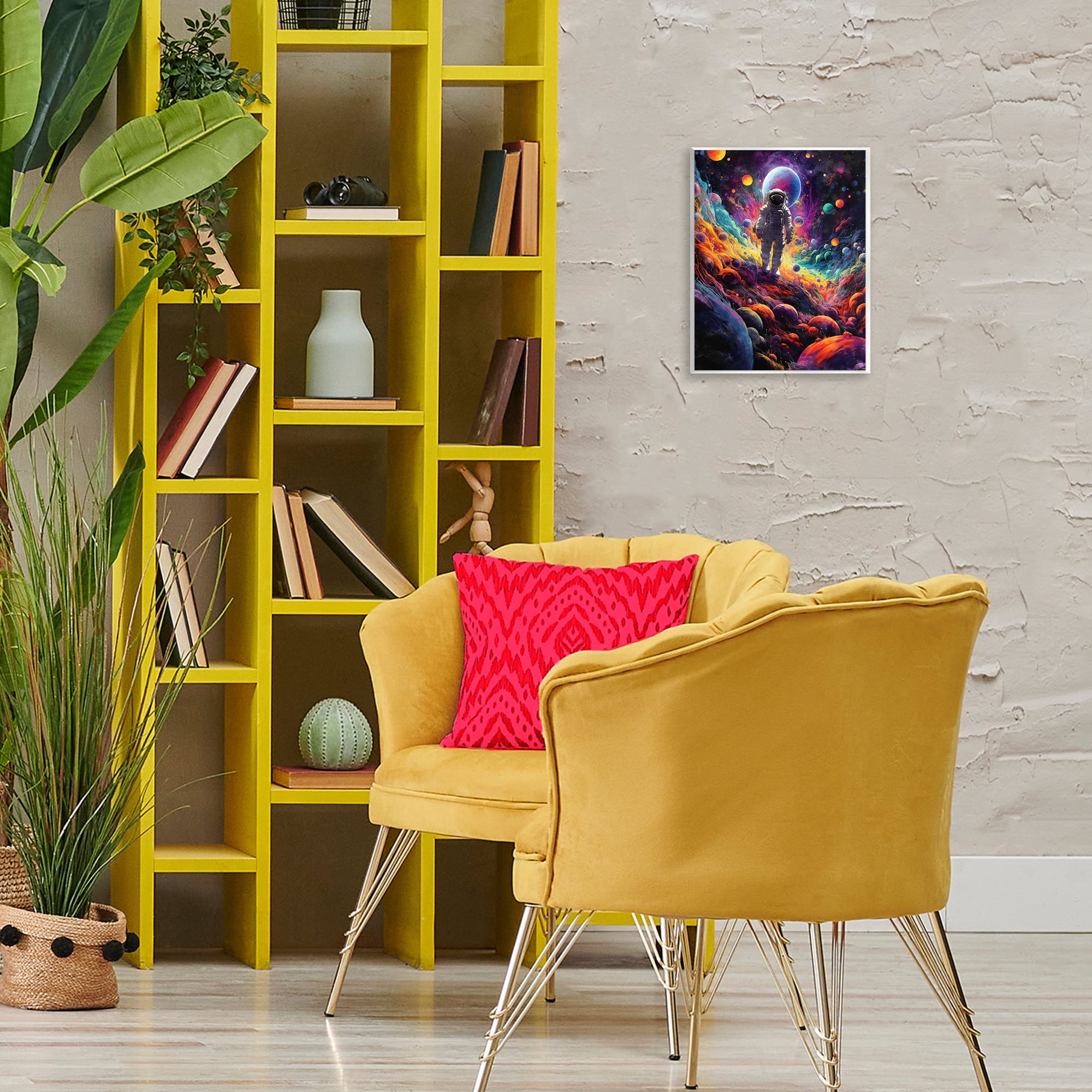 Stupell Industries Stepping on Space Terrain Astrology & Stars Painting Unframed Art Print Wall Art, 11 x 14