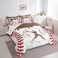 thumbnail image 2 of Erosebridal Brown Dripping Baseball Stitch & Batter Silhouette Graphic Twin Bedding Sets 7-Piece, Baseball Graphic Bedding Comforter Set for Boys And Girls Kids,Microfiber Bedroom Decor, 2 of 5