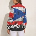 thumbnail image 2 of Puerto Rico Long Sleeve Blouse Woman Streetwear Casual Shirts Summer Oversize Woman Streetwear Clothing Birthday Present, 2 of 7