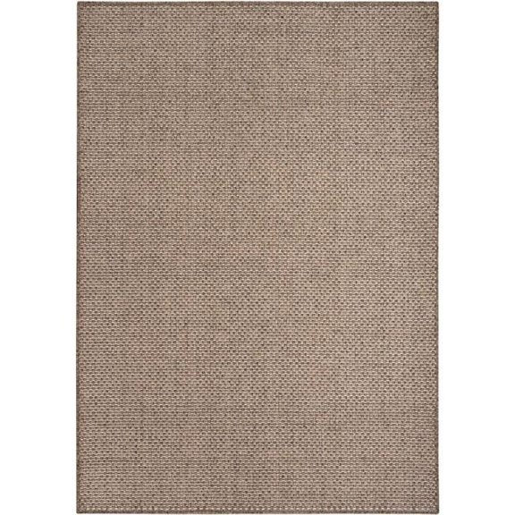 Nourison Home 841491138847 6 x 9 ft. Tulum Rectangle Basket Weave Solid Indoor & Outdoor Area Rug, Brown