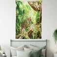thumbnail image 3 of Safari Tapestry, Leopard on the Branch in Savannah Exotic Macro Tropical Leaf Jungle Wild Nature Art, Wall Hanging for Bedroom Living Room Dorm Decor, 40W X 60L Inches, Brown Green, by Ambesonne, 3 of 5