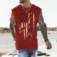 thumbnail image 2 of Yoodem Mens Vest Tank Tops Men Male Independence Day Spring Summer Vest Print Pattern Round Neck Plus Size Comfortable Vest Shirts for Men Red XXL, 2 of 4