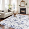 thumbnail image 2 of Navy Blue Coastal Area Rugs 6'x9', Washable Small Throw Rugs for Kitchen Dining room, Starfish Nautical Ocean Sea Wooden Indoor Outdoor Rug Non-Slip Low Pile Carpet Runner Reversible Floor Mats, 2 of 8