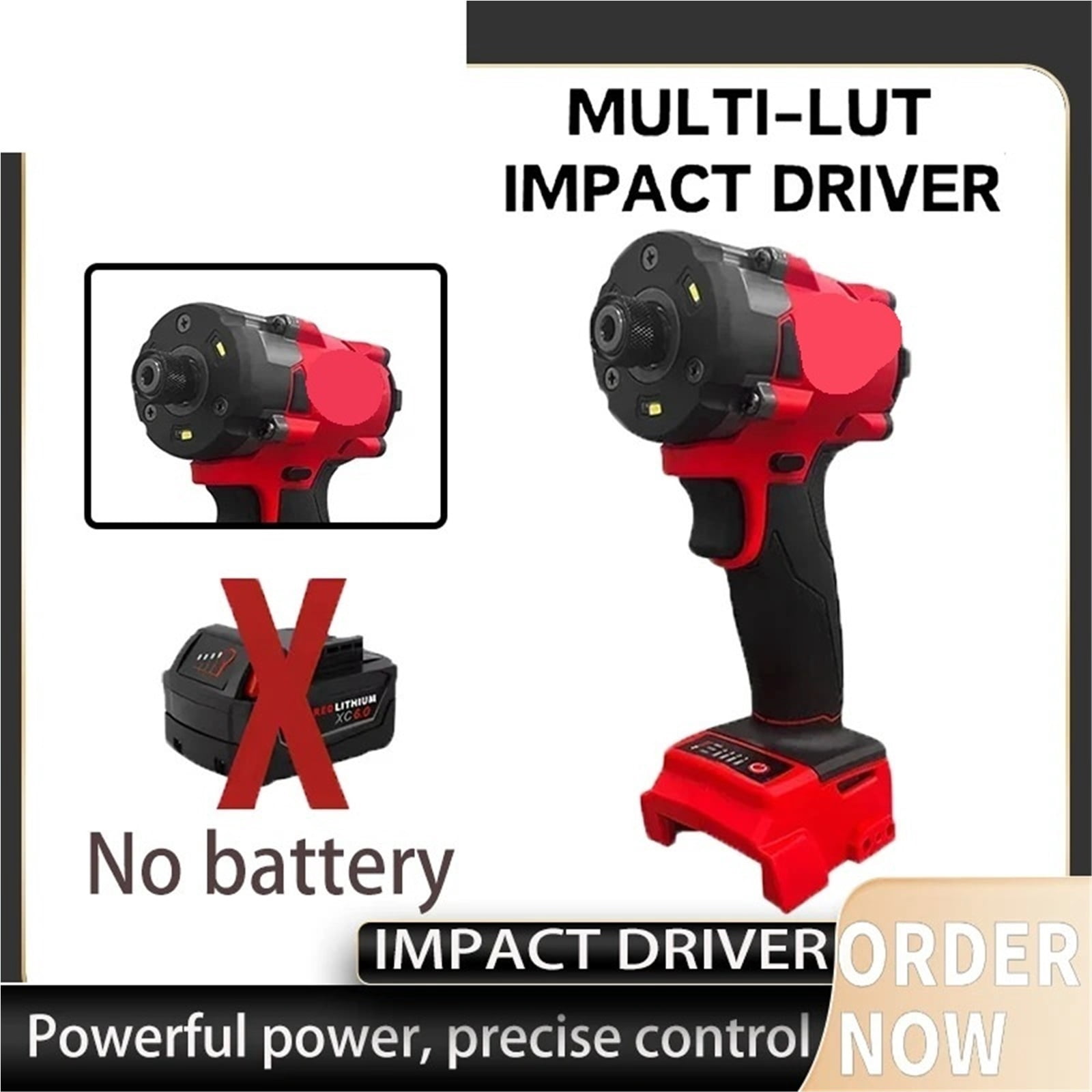 Brushless Impact Driver Rechargeable Lithium Battery Impact Wrench 300NM 18V Motor Cordles Screwdriver Power tool - Multi-Purpose Tool