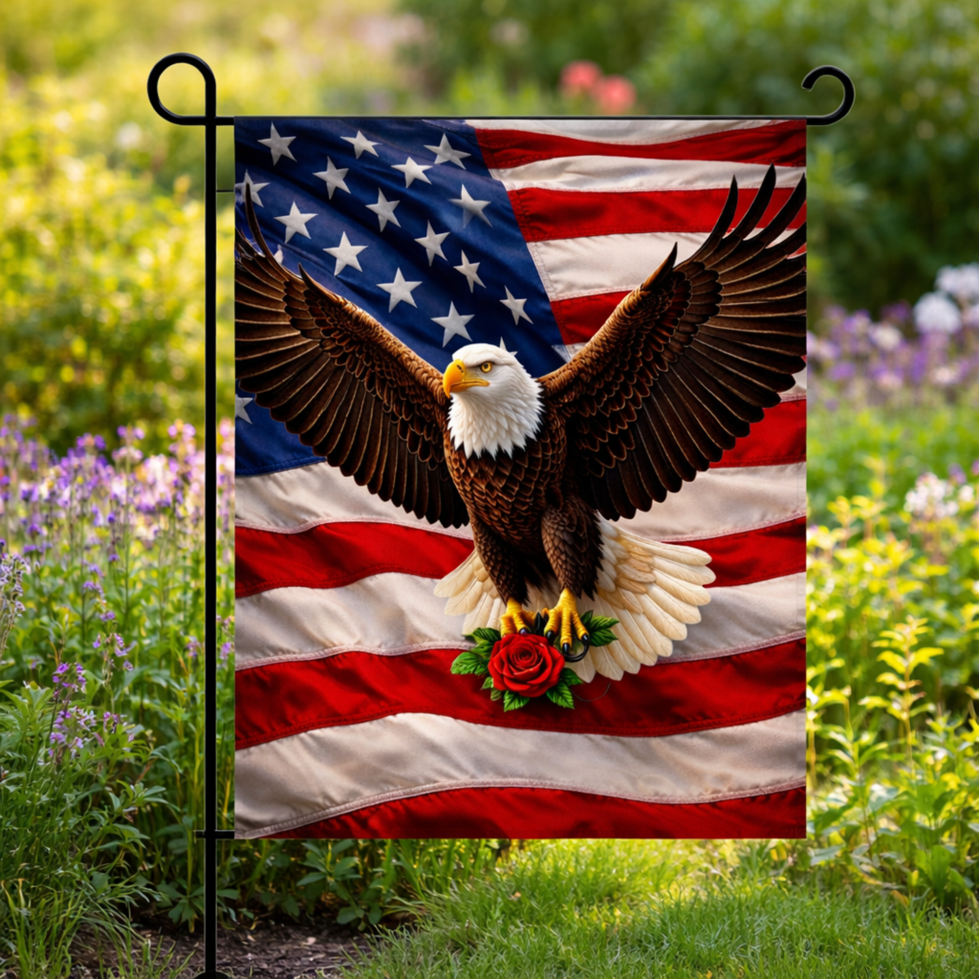 Lotusprint LLC Patriotic America Eagle Polyester Vertical House Flag 29.5 x 39.5 inches, America Eagle US Flag