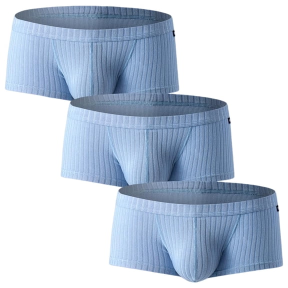 Men Low Rise Boxer Briefs U Pouch Slim Fit Stretch Trunks, 3 Pack